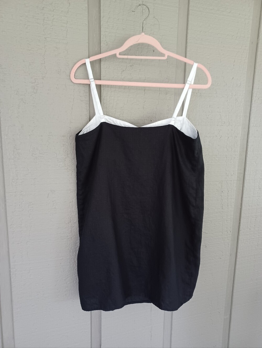 Reformation Lainey Linen Mini Dress Size 8 Women Sleeveless Black White Preppy - Picture 3 of 16